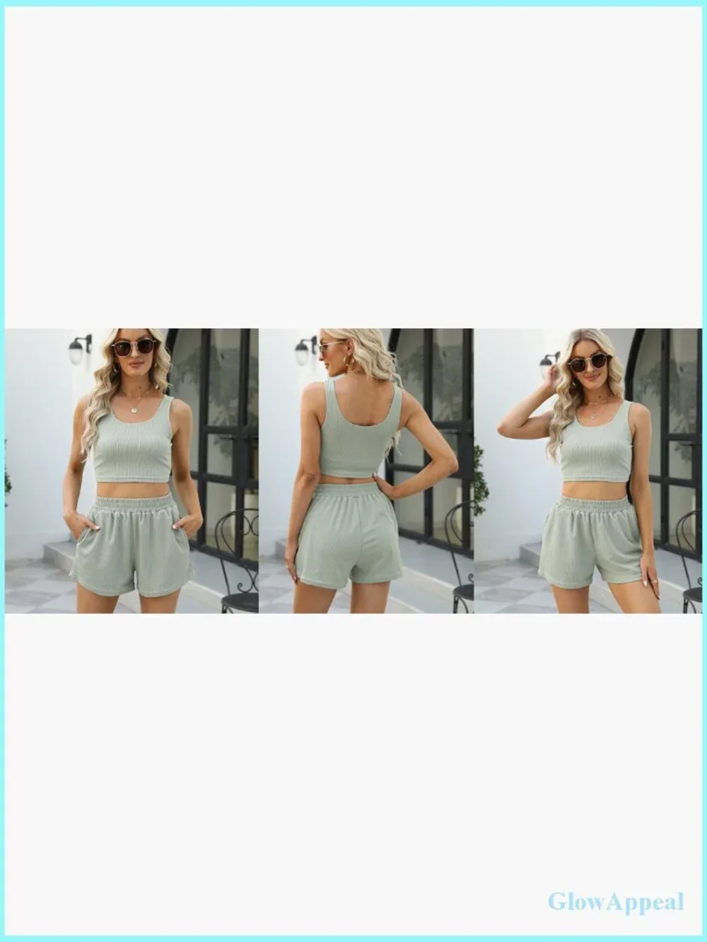 Sleeveless Lounge Crop Top High Waisted Short Set